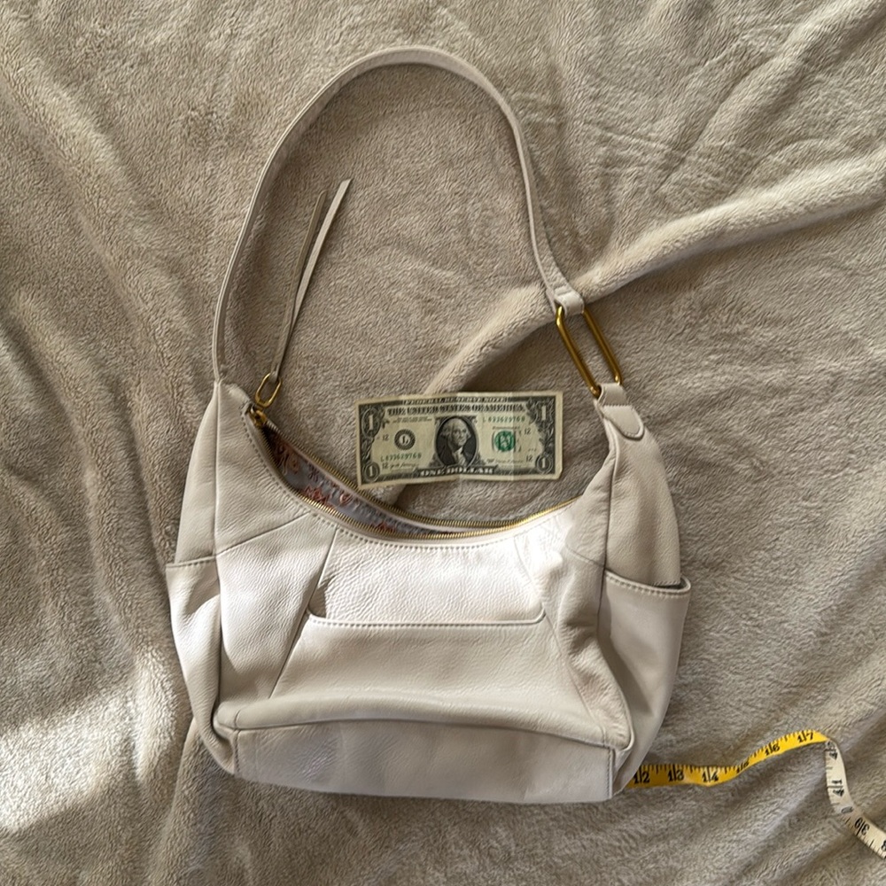 HOBO cream leather shoulder bag